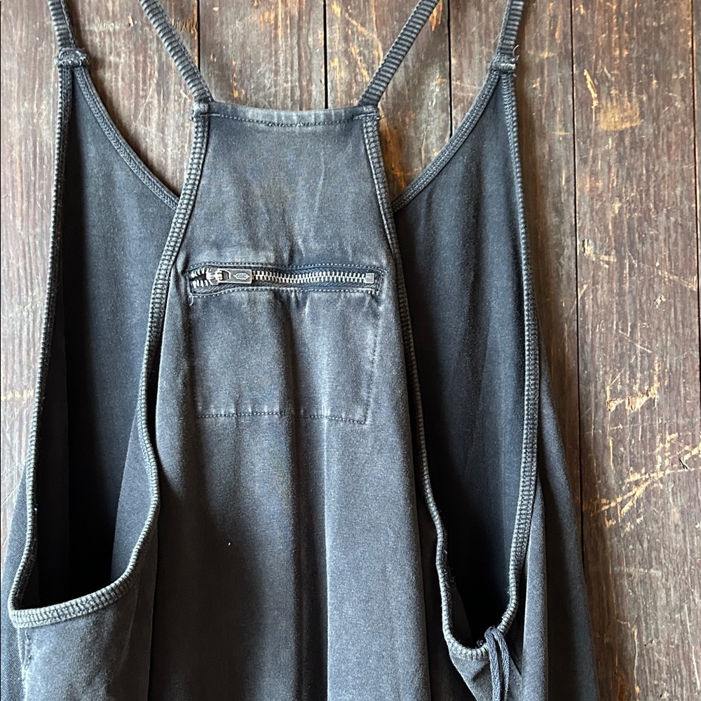Free People charcoal wide-leg pocket jumpsuit - Picture 8 of 12
